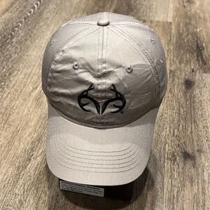 Realtree Deer Skull Hat Gray Baseball Cap Adjustable Black Skeleton Hunting Camo